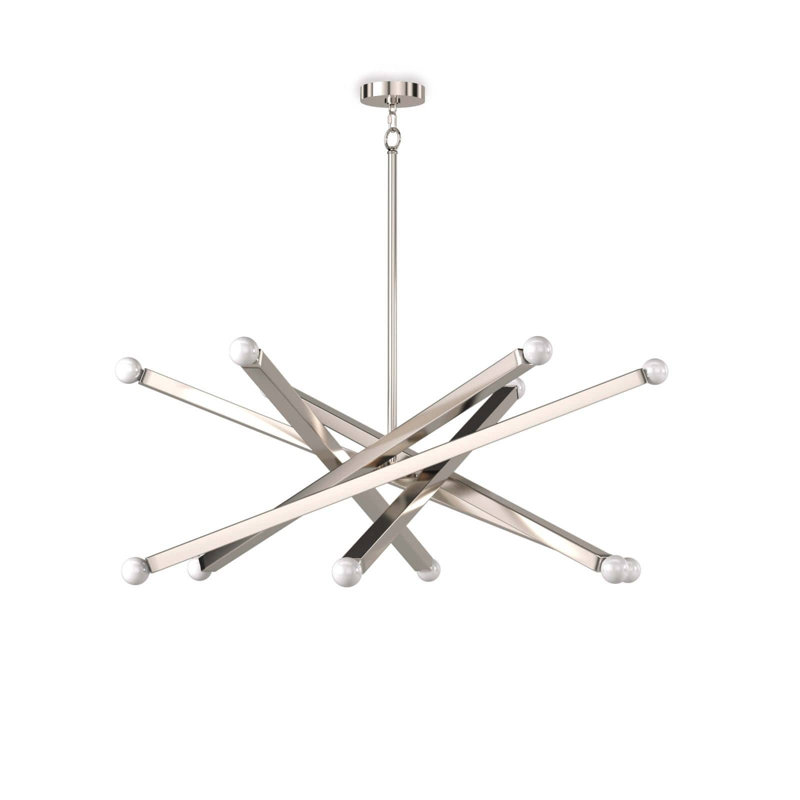 Viper Chandelier, Polished Nickel