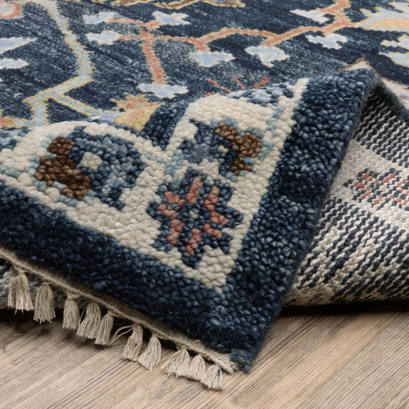 Gowen Traditional Oriental Navy/ Multi Area Rug, Rectangle 9' x 11'12"