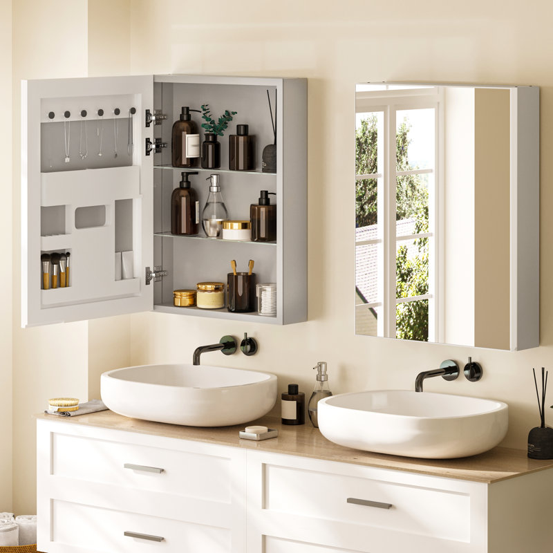 500mm W 700mm H Frameless Medicine Cabinet Mirror 2