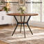 Table de salle à manger ronde de 107 cm de diamètre avec tablette de rangement et piètement en métal pour 4 personnes.-1111857619-1113032980