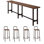 Tables et chaises de bar simples en bois massif