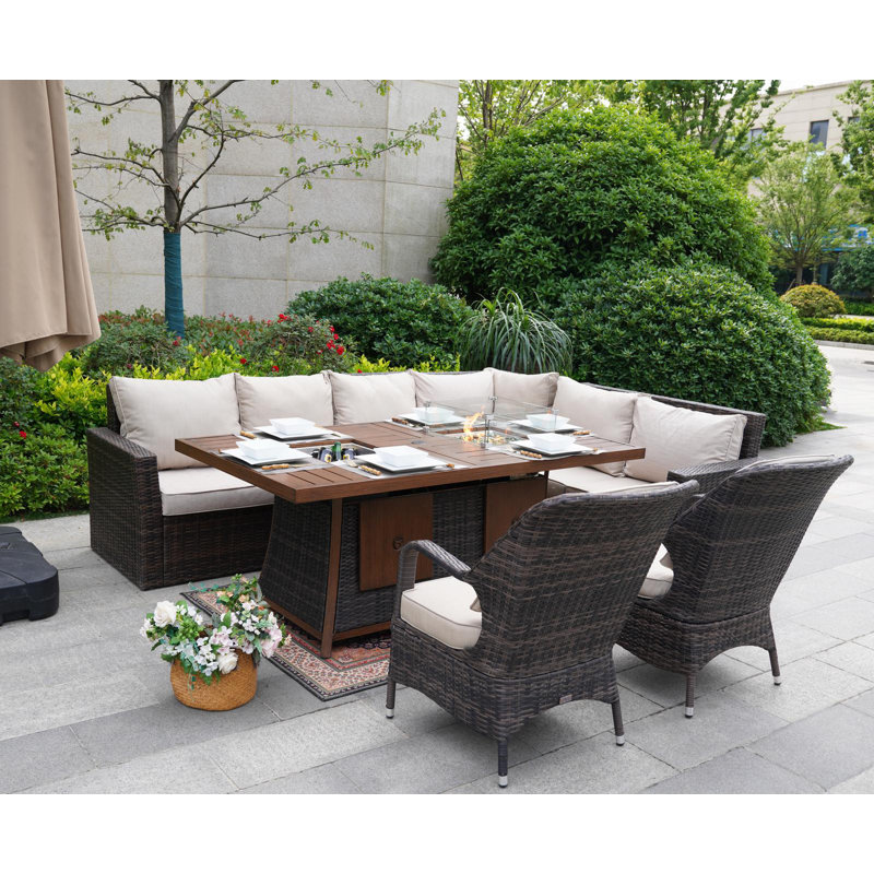 Algird 8 - Person Patio Conversation Set with Cushions