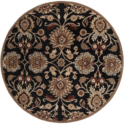 Tapis noir / chameau en laine touffeté à la main Arden