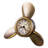 Nautical Analogue Metal Quartz Movement / Crystal Tabletop Clock with Alarm in Antique Brass