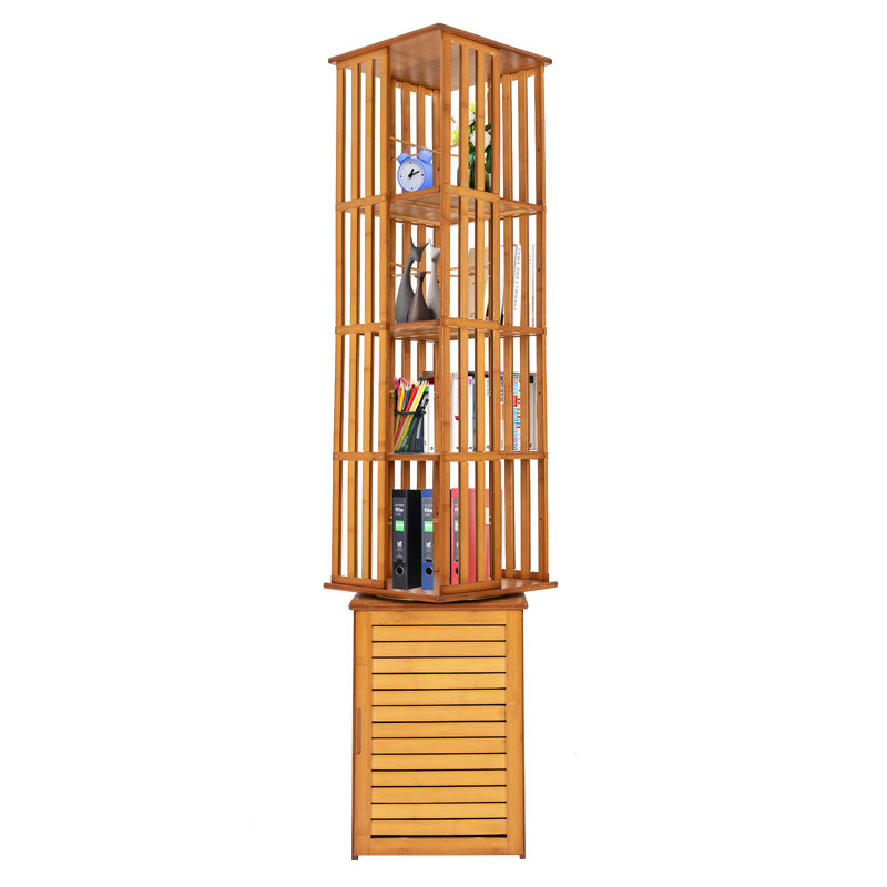 360° Rotating Bamboo Bookshelf, Brown