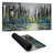 Abstract blue skyline - 15.75"x31.50" Desk mat