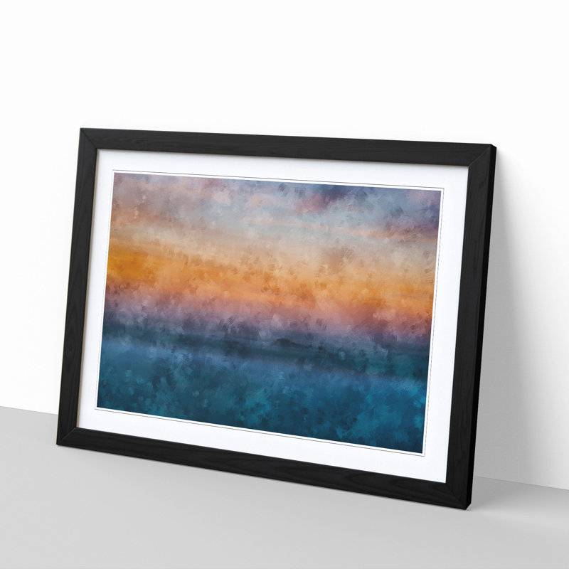Beautiful Beach - Single Picture Frame Painting on MDF, 33cm H x 45cm W x 2cm D, Black