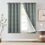 Fabdivine Window Curtains Block Print Eyelet Drapes for Living Room 54x89 Inch- Super Star