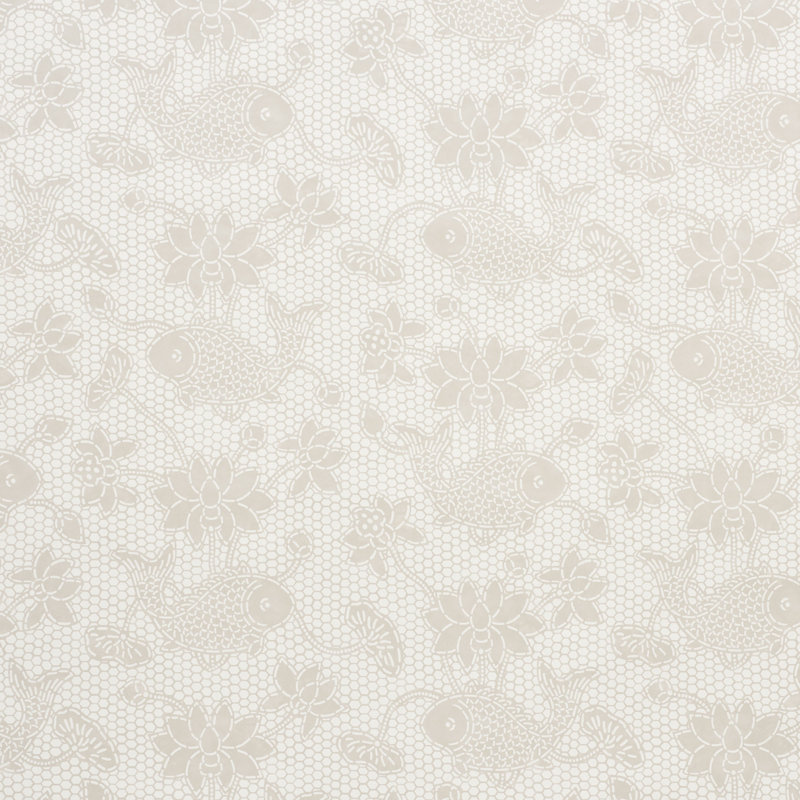 Papier peint Lotus Batik, Naturel