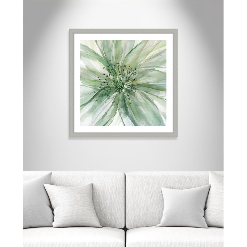 «Mullings Macro Sage Flower II», reproduction de peinture à l'aquarelle encadrée