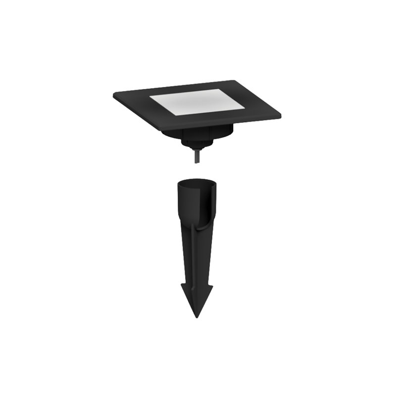 Low Voltage Square Deck and Path Light 150 Lumen 3000K, Matte Black