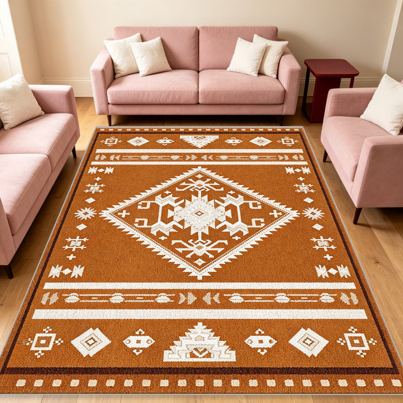 Southwestern   area rugs for Living Room, Soft and Comfortable, Suitable for all seasons, easy to maintain, machine washable Indoor floor mat, Under Table Farmhouse suitable for Bedroom, Dining Room, Study,  Balcony, Home Decor Patio