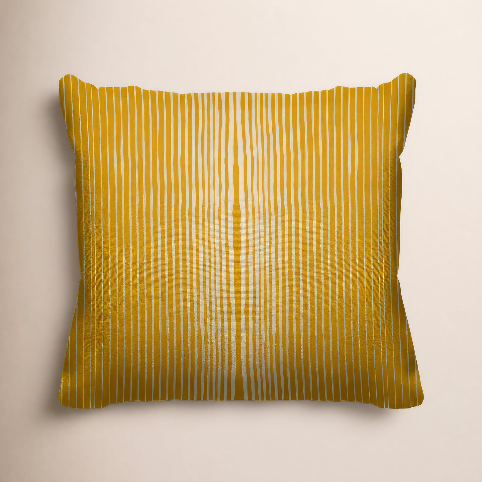 Ash Striped Indoor/Outdoor Throw Pillow, 20" x 20", Yellow