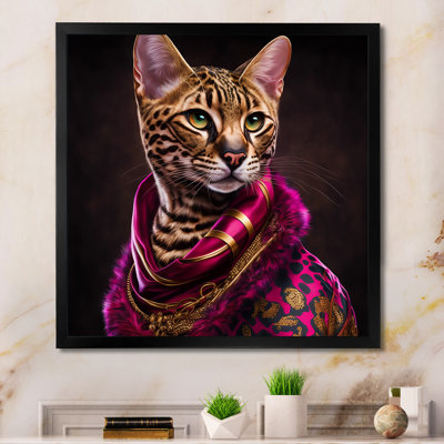 «Altha Stylish Cat in Fancy Fashion Design I», reproduction sur toile