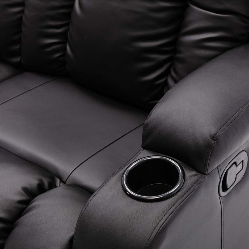 Deneishia 2 Seater Reclining Sofa, Black