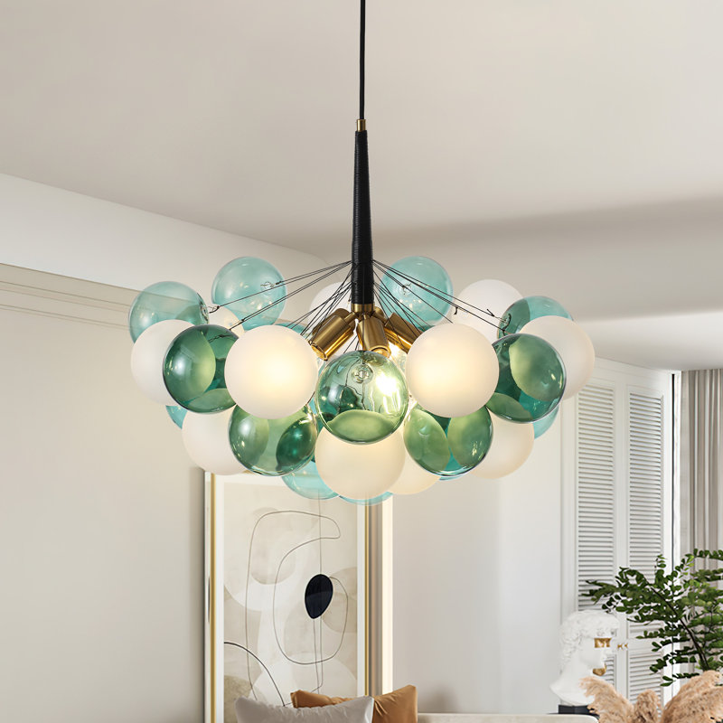 Lustre en grappe de verre à 5 lumières Modern