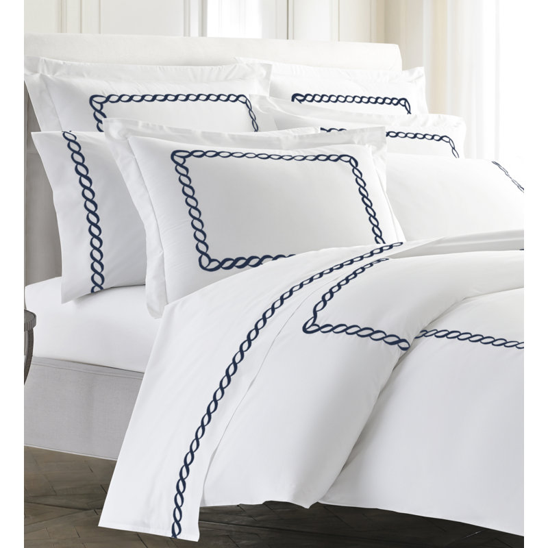 Lisbeth Classic Cotton Blend Sham, Queen, Navy