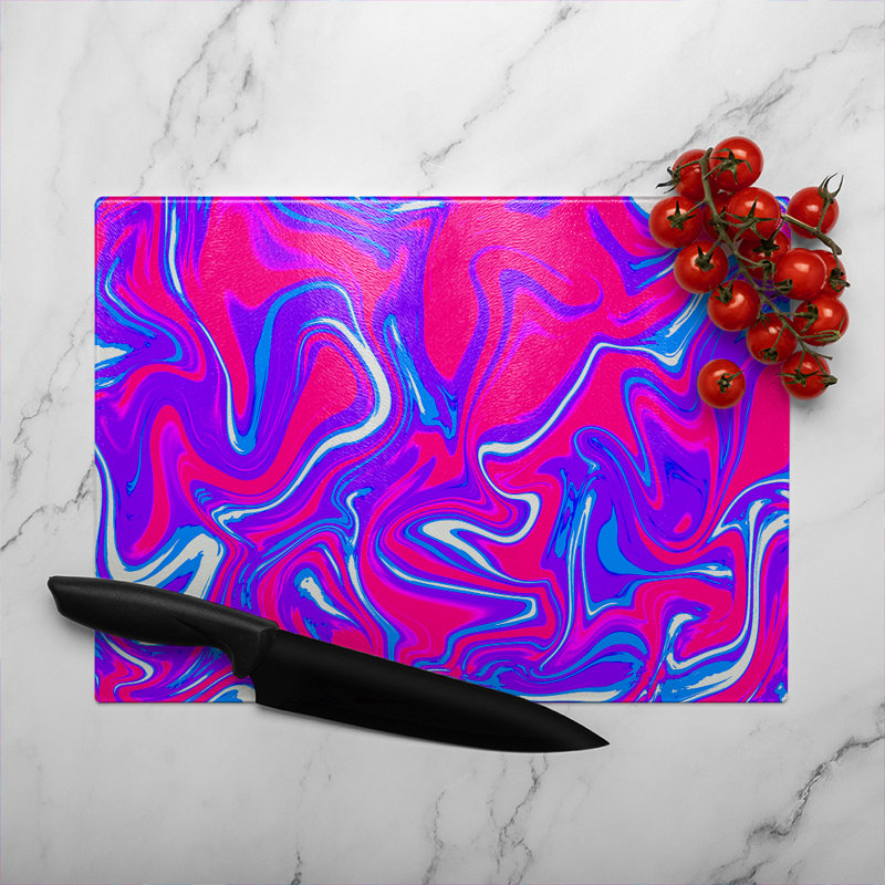 Marble Glass Chopping Board, 40cm L x 28cm W