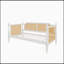 Lit de jour simple en rotin de style traditionnel avec lit gigogne simple pour un espace limité, chambre d'amis, aucun sommier nécessaire, blanc antique