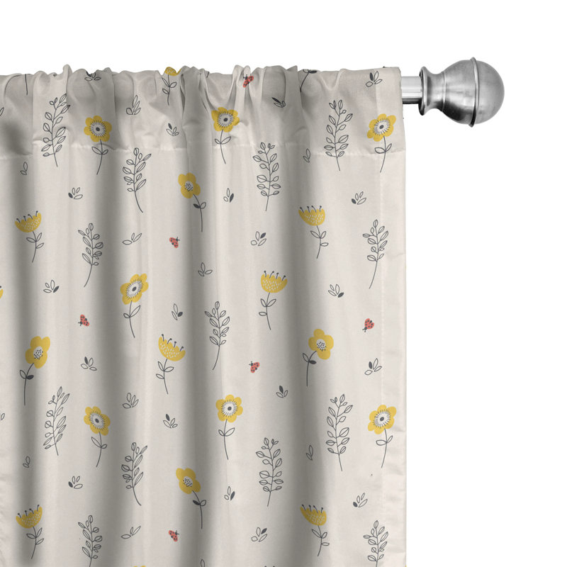 Panneau coulissant semi-diaphane avec passe-tringle Ladybug, 28 po x 95 po