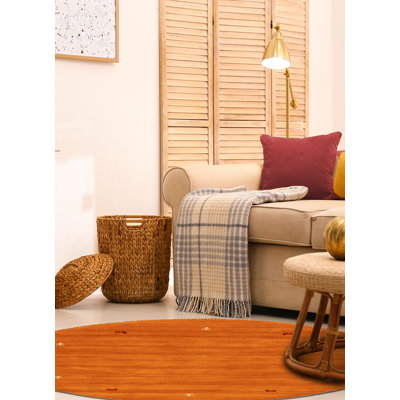 Kashkuli Gabbeh Orange Rug 4'10" x 4'10"