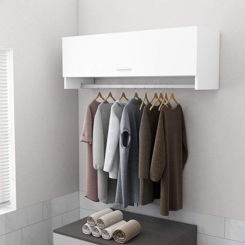 Ayanle 1 Door Wardrobe, 35cm H x 100cm W x 32.5cm D, White