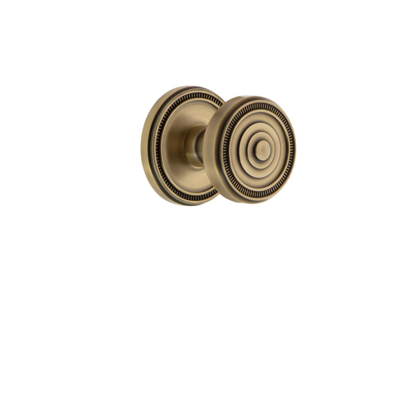 Bouton d'intimité avec rosette Grandeur Soleil, 2 3/4", Laiton rétro