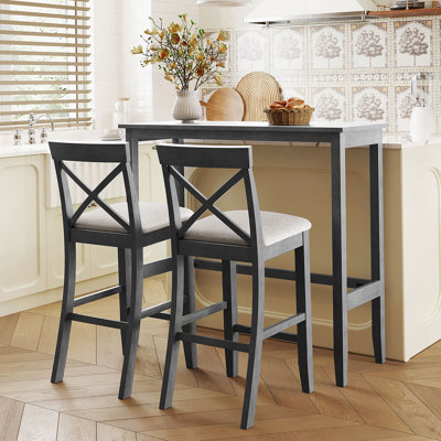 Ensemble de coin-repas en bois de 48 po Farmhouse