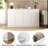 63'' Sideboard Buffet Cabinet With 4 Doors And 2 Drawers, Kitchen Sideboard-709945889