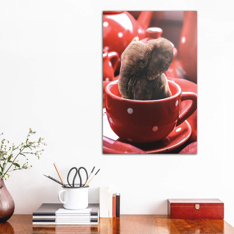 Teacup Elephant by Shaun Ryken - Wrapped Canvas Print, 66.04 cm H x 45.72 cm W x 3.175 cm D