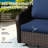 360° Swivel Chairs,  PE Wicker Outdoor Patio Set with 4" Blue Cushions (Set of 2)-1684931121