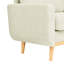 Revêtement Mid-Century moderne 2 places, 67,7 po de largeur, crème, 29,93 po de profondeur, pour une conversation relaxante avec des pieds en bois massif