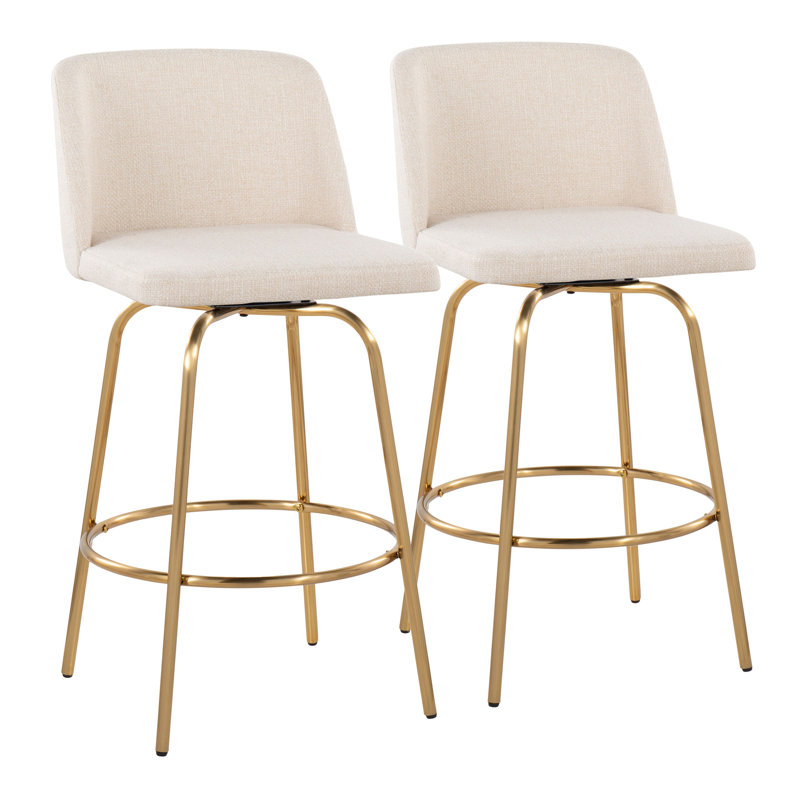 Tabouret de comptoir pivotant 26 po Toriano, Crème