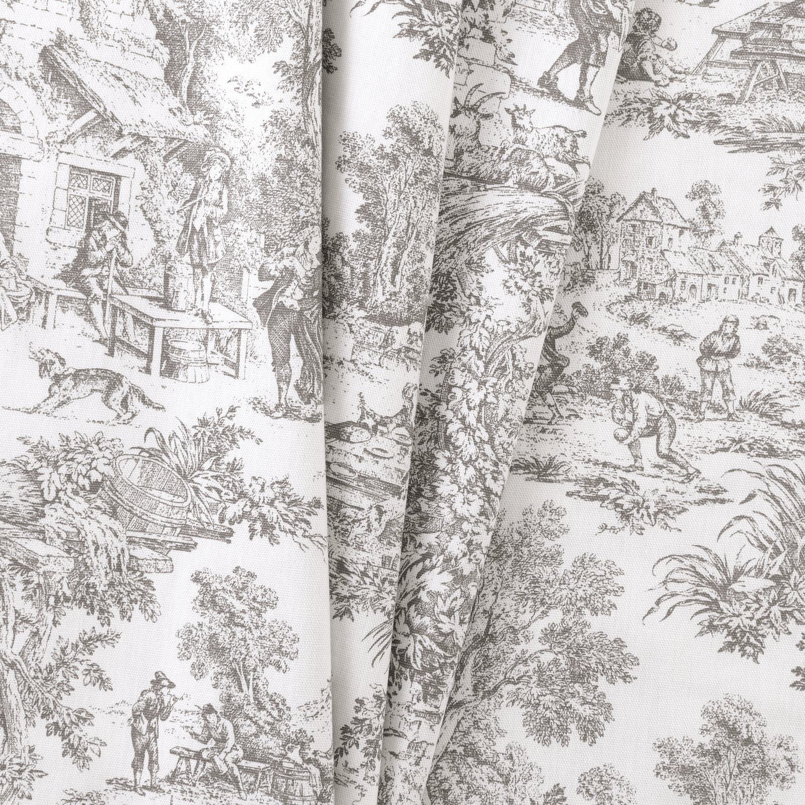Amelie Cotton Shower Curtain, Gray