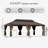12x22ft.Outdoor Hardtop Gazebo with Double Galvanized Steel Roof, Built-In Hooks & Anchored Base for Garden, Patio & Backyard-122988893-122988895