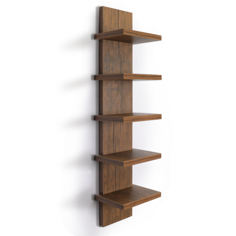 Pelicieux 5-Tier Small Wall Shelf, Brown