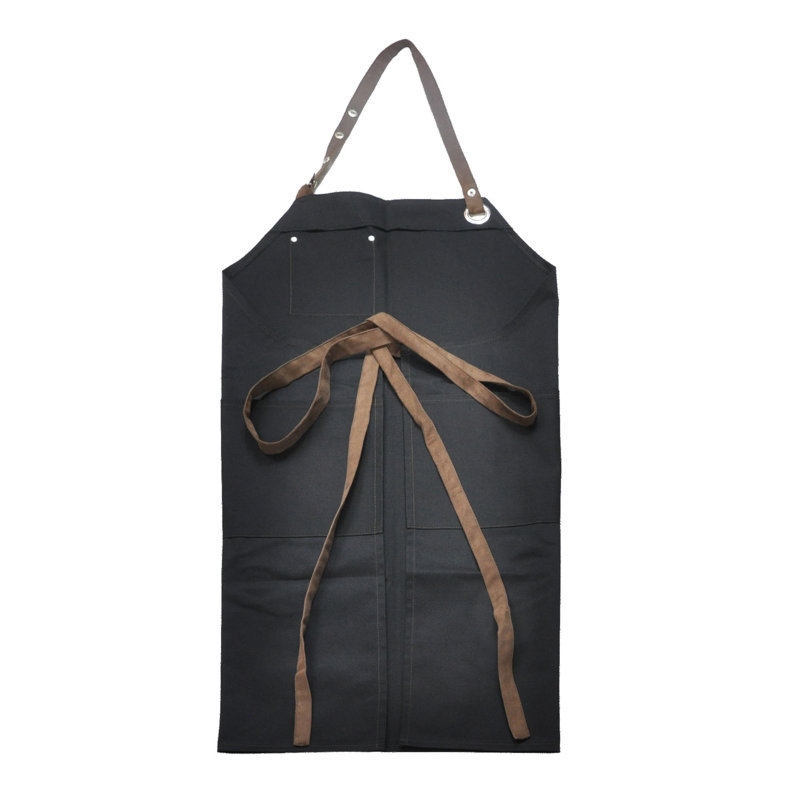 Solid Color Bib Apron, Black