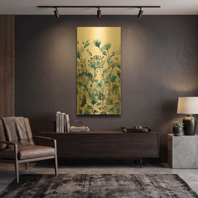 «Transparent Garden» par Wild Apple Portfolio, art mural en métal doré, 24 po x 48 po