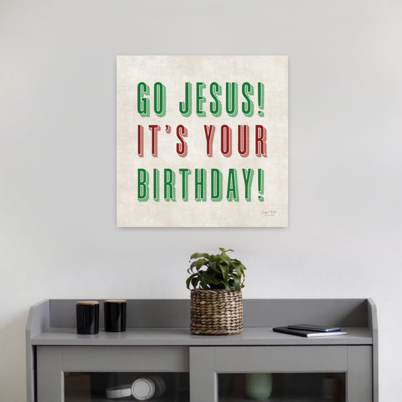 «Go Jesus», art contemporain abstrait fantaisiste, H 18 po x l 18 po