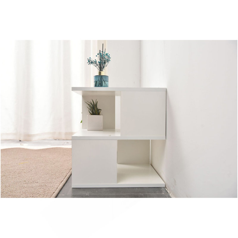 White 2-Layer Simple Household Bookshelf