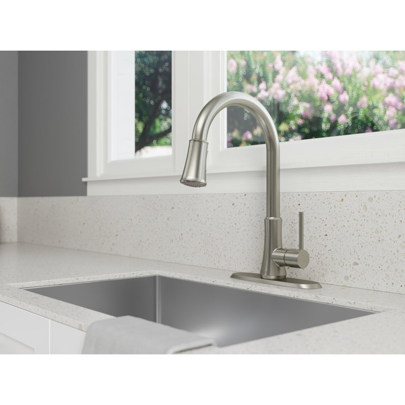 Pull Down Single Handle Kitchen Faucet, Stainless Steel