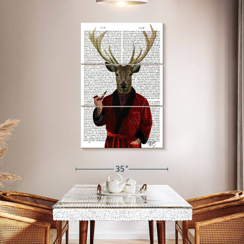 Brampt Deer In Smoking Jacket, 50" H x 32" W