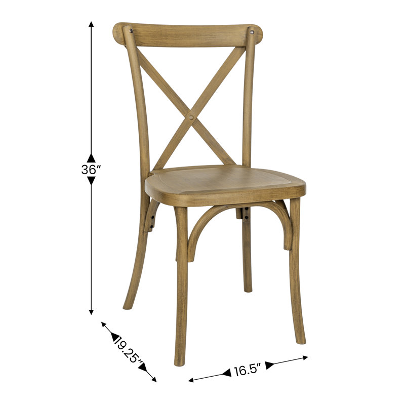Statice Indoor And Outdoor Commercial Grade Wood Look Resin Cross Back Chair, Brown