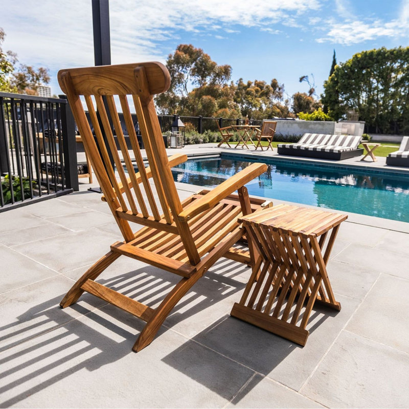 Nordic Teak - Allensby Oiled Teak Outdoor Sun Lounger 59.05"