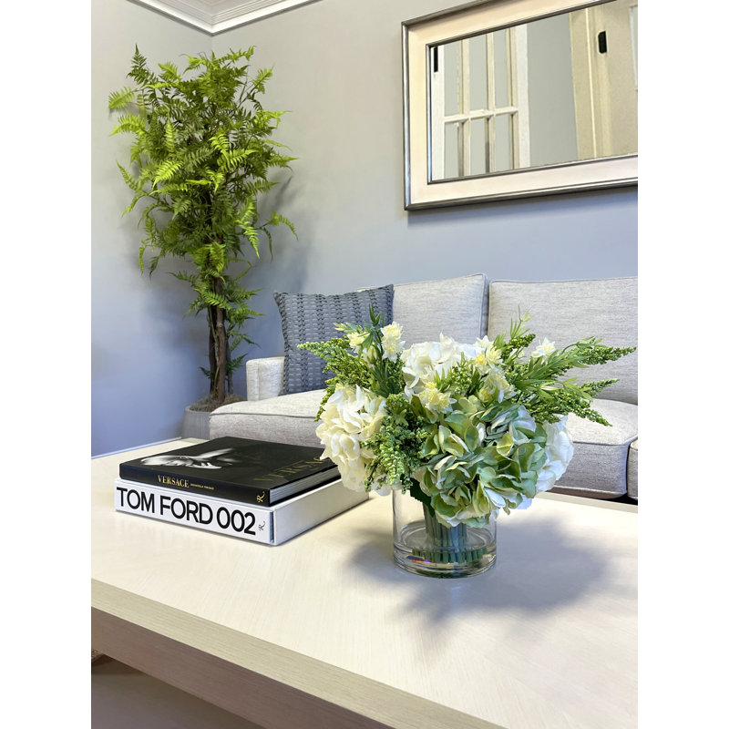 Green and White Hydrangea Arrangement