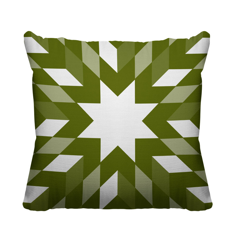 Coussin intérieur / extérieur Lynn Country, L 17 po x H 17 po, Chartreuse