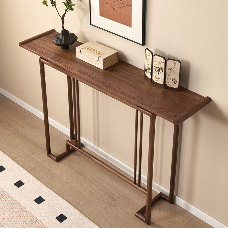 Console de style chinois rétro brun, 35.4" H x 63" W x 12.6" D