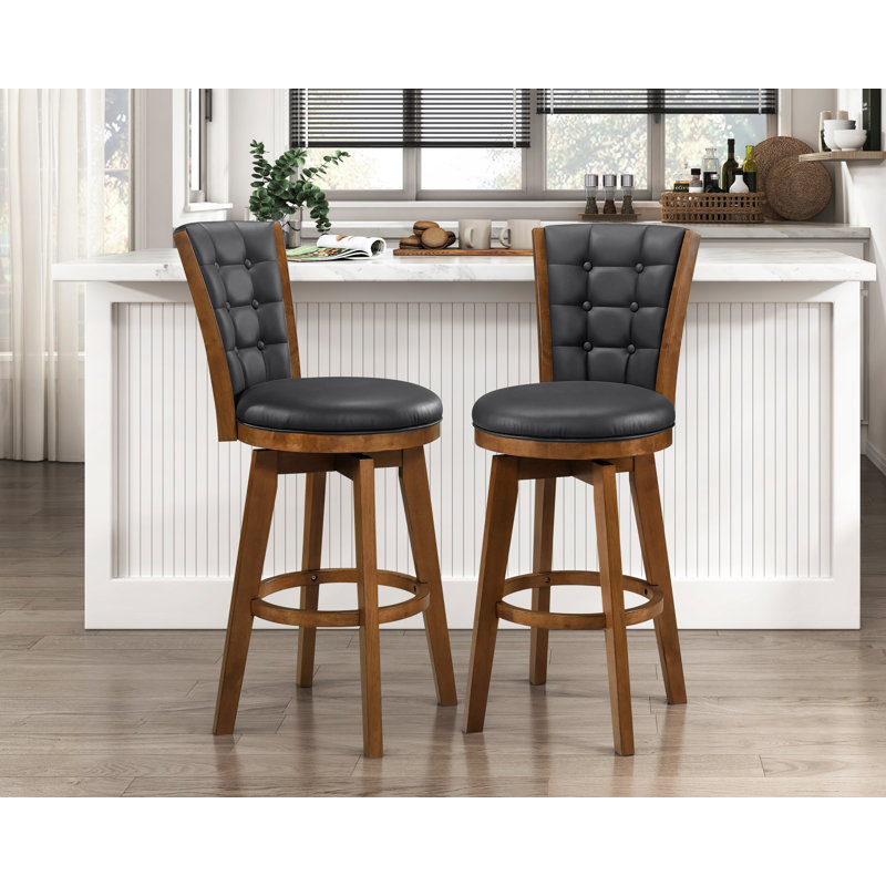 Jordanlee Tufted Upholstered Side Chair, Bar Stool (29” Seat Height)