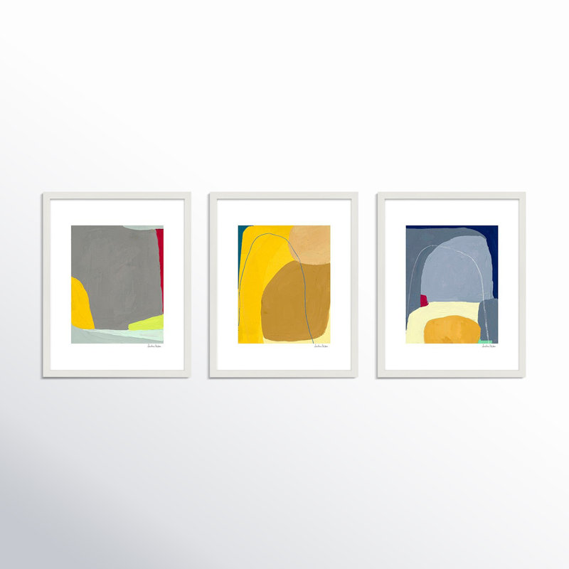 Color Meditation Trio 2. Set Of 3 Print by Andrea Stokes, White Framed, 20" H x 16" W x 1.25" D