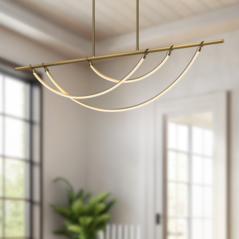 Aryas 3 - Light LED Pendant, 62.25" H x 60" W x 1.75" D